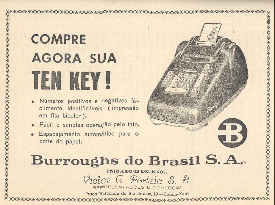 Anúncio antigo de Ten Key, 1964