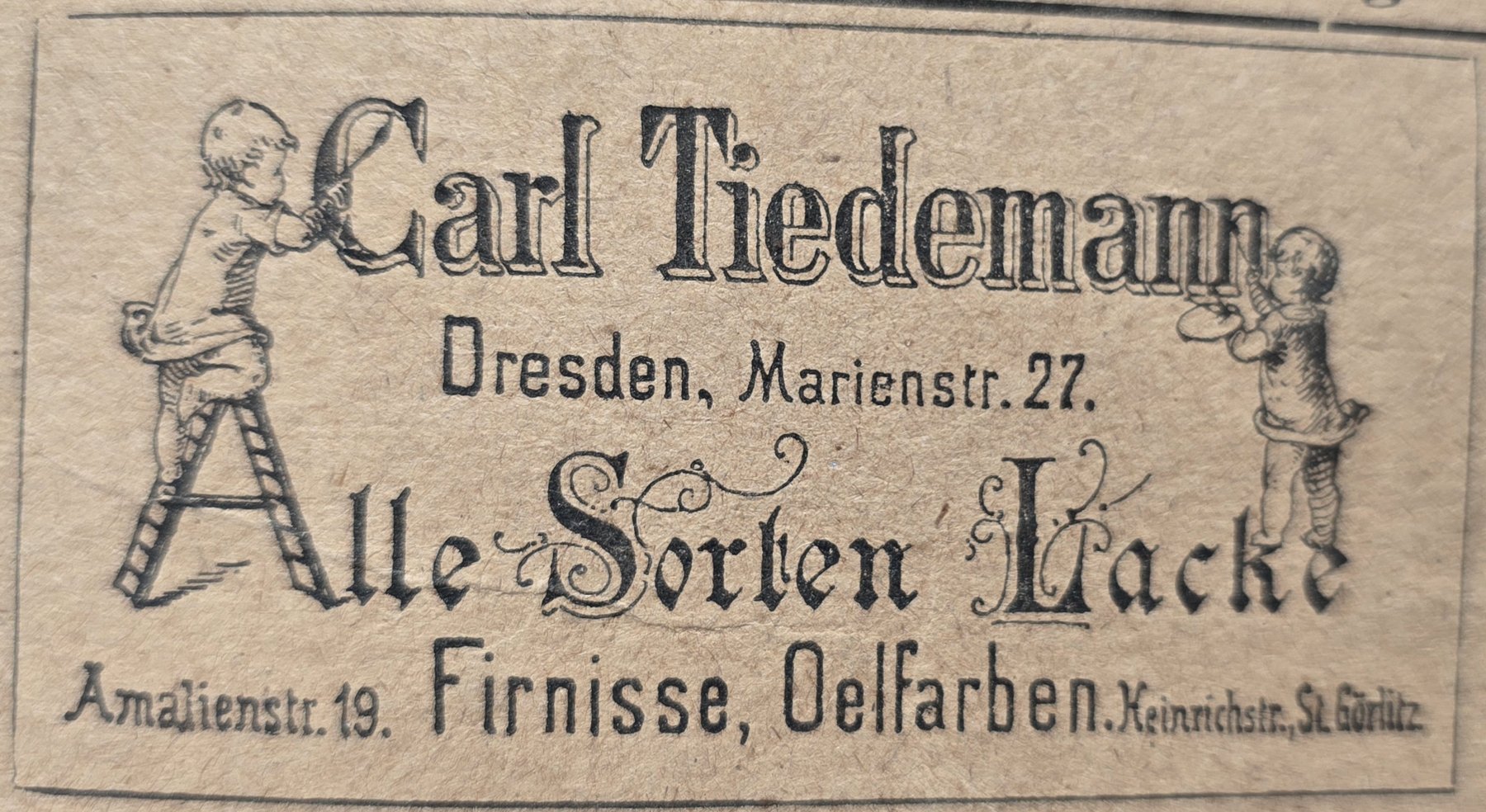 Anúncio antigo de Carl Tiedemann, 1887