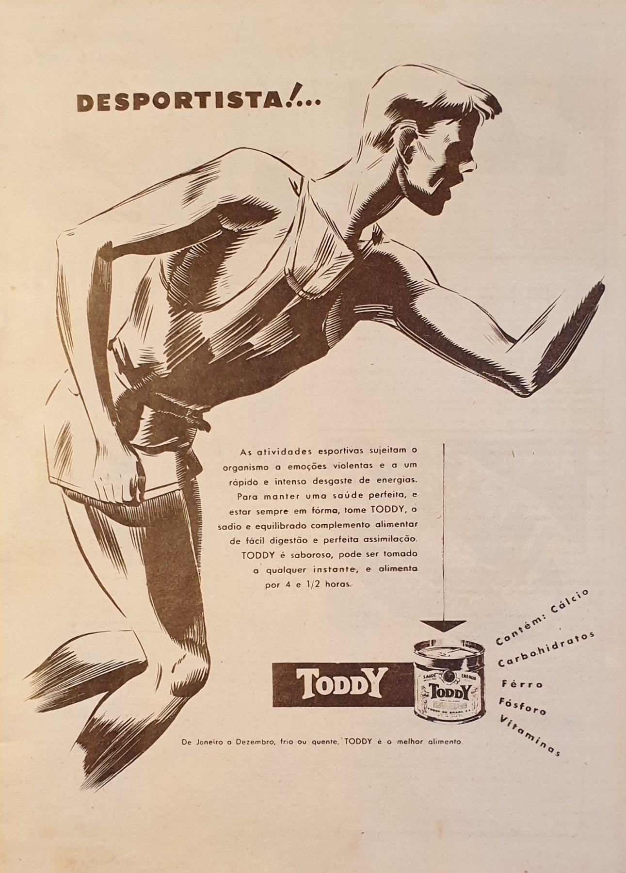 Anúncio antigo de Toddy, 1950