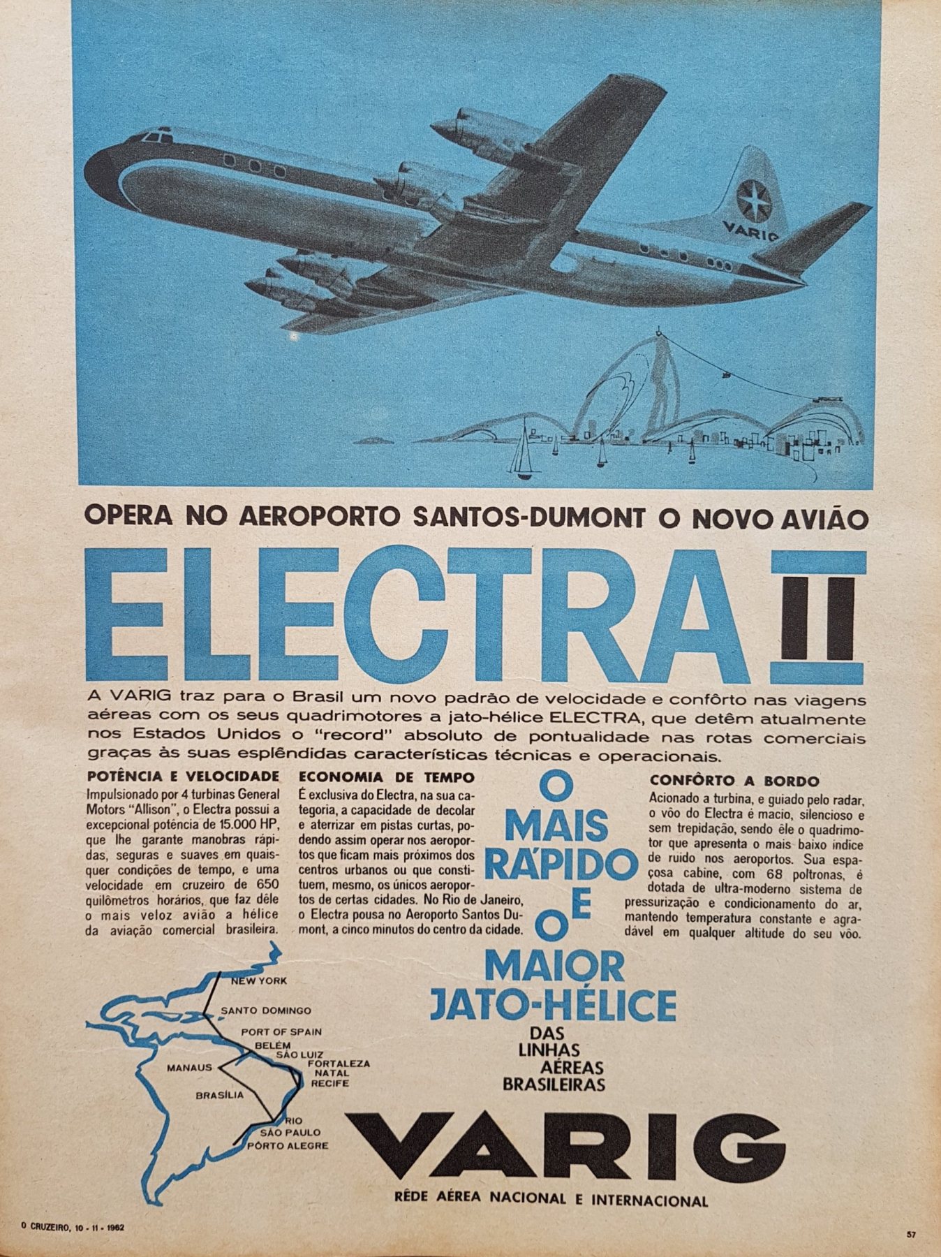 Anúncio antigo de VARIG, 1962