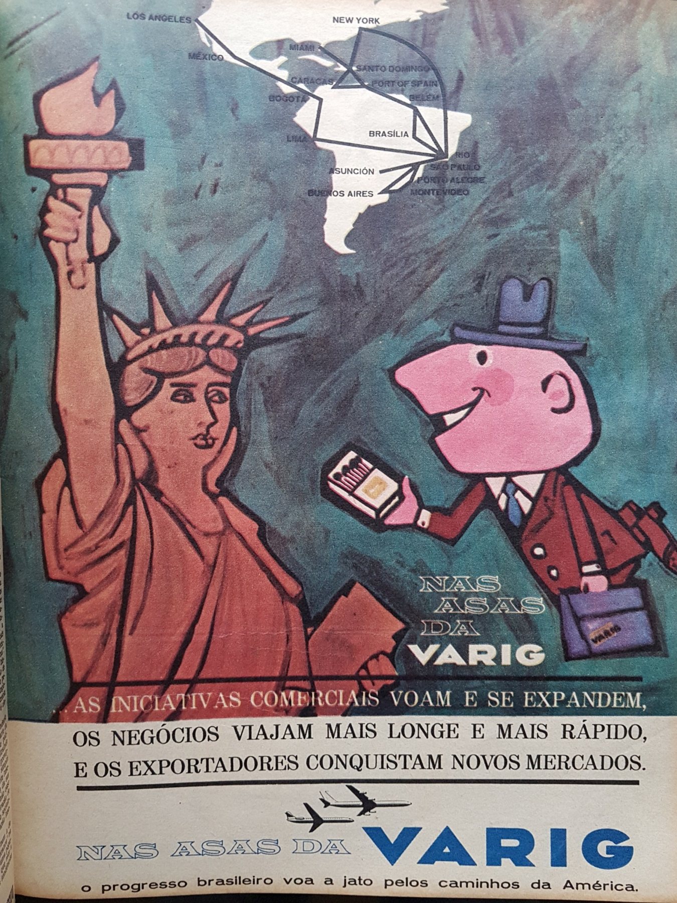 Alte Anzeige von VARIG, 1962