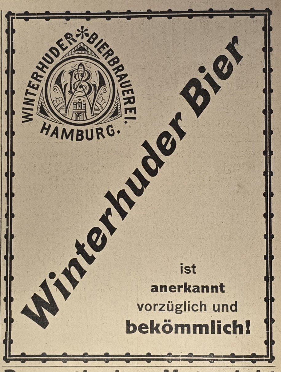 Alte Anzeige von Winterhuder Bier, 1911